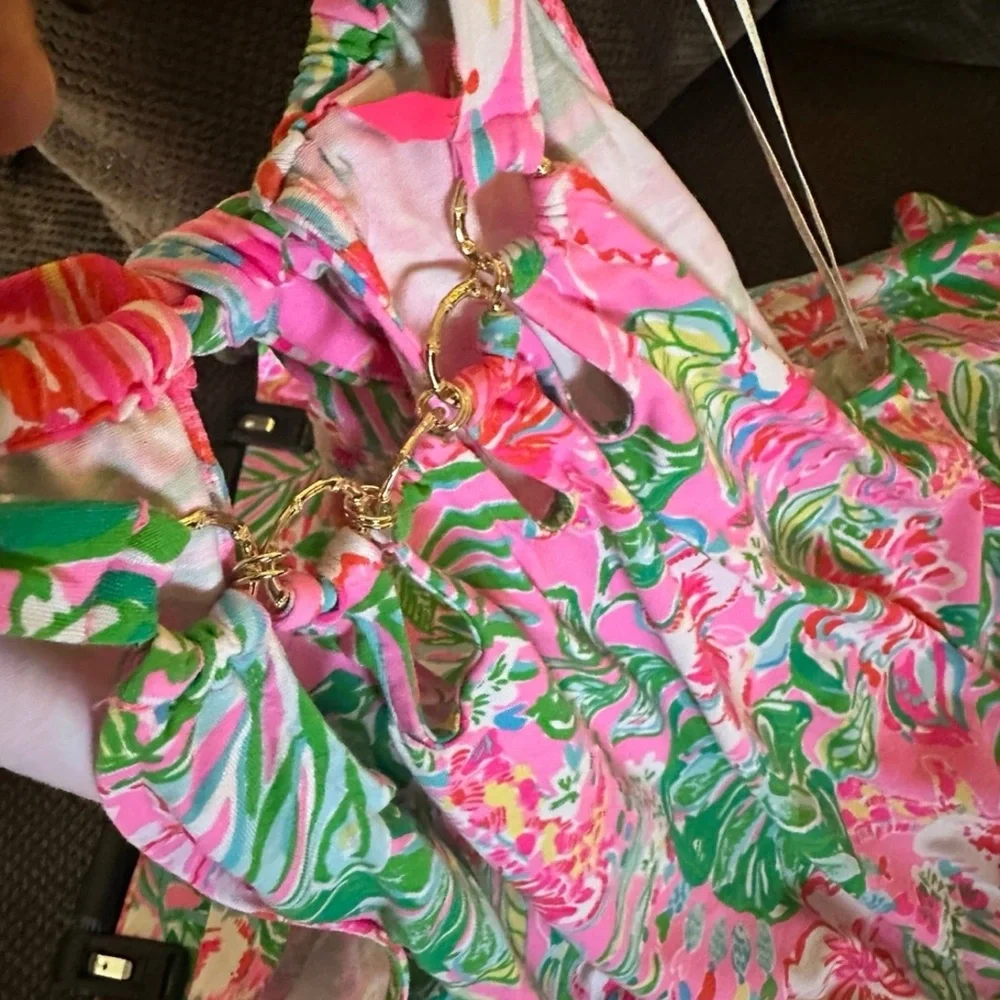 Lilly Pulitzer Pink and Green Floral Maxi Dress - Picture 4 of 8